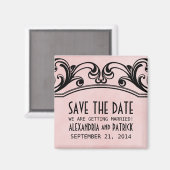 De roze  Zwemelen sparen de Magnet van de Datum (Voorkant / Achterkant)