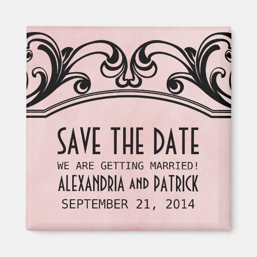 De roze  Zwemelen sparen de Magnet van de Datum (Voorkant)