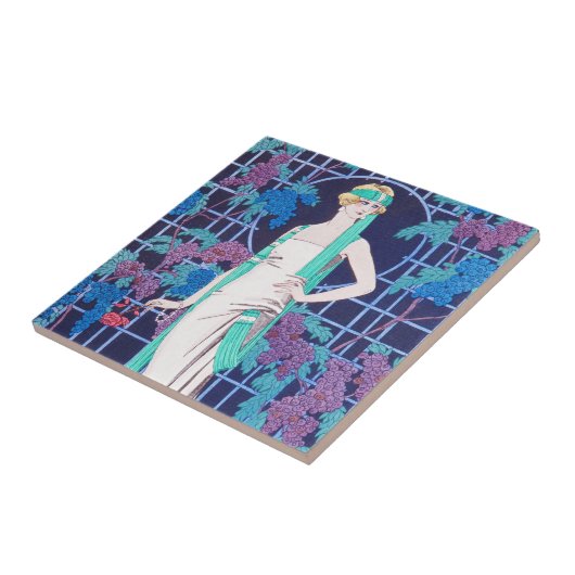 De Rozen en de nachtelijke Deco Tile Tegeltje (Zijkant)