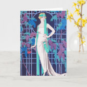 De rozen en het Wenskaart van het Art deco van de Kaart (Gele Bloem)