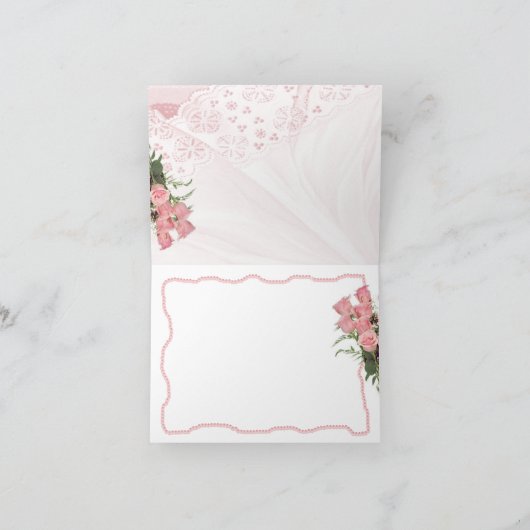 De rozen & het Kant passen voor om het even welke Bedankkaart (Binnen)