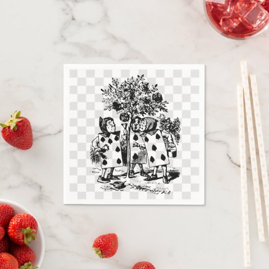 De Rozen rood schilderen 1 Servetten (Insitu)