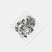 De Rozen rood schilderen 1 Servetten (Hoek)