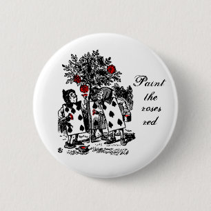 De rozen rood schilderen ronde button 5,7 cm