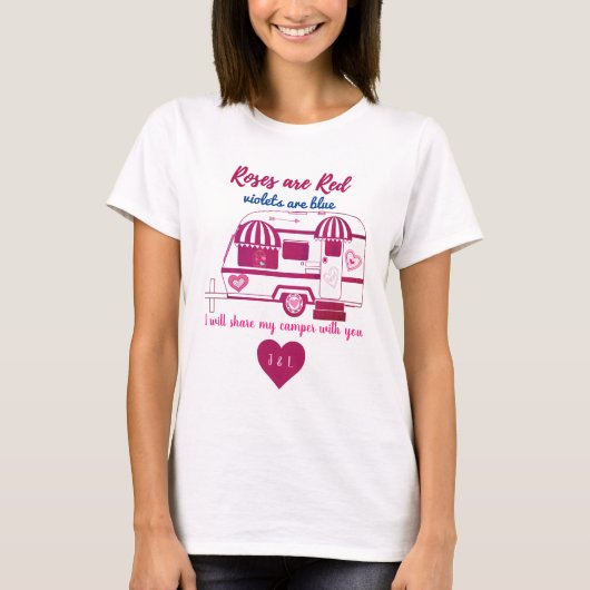 De Rozen van de Aanhangwagen van de Camper zijn Ro T-shirt (Voorkant)