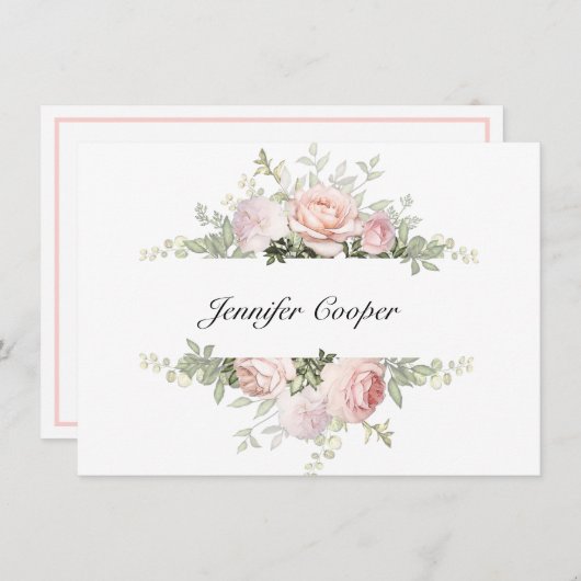 De Rozen van de lente van uw bureau een Persoonlij Notitiekaartje (Voorkant / Achterkant)