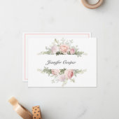 De Rozen van de lente van uw bureau een Persoonlij Notitiekaartje (Voorkant / Achterkant in situ)