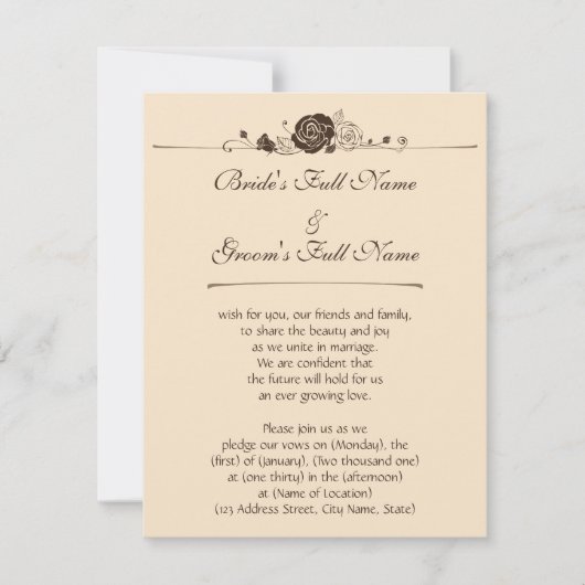 De Rozen van de room en van de Koffie Kaart (Voorkant)