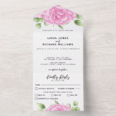 De Rozen van de waterverf allen in de Uitnodiging  (Binnen)