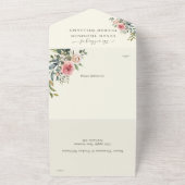 De Rozen van de waterverf allen in de Uitnodiging  (Buitenkant)