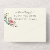 De Rozen van de waterverf allen in de Uitnodiging  (Achterkant)