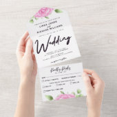 De Rozen van de waterverf allen in de Uitnodiging  (Afscheurbaar)