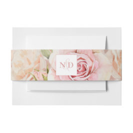 De Rozen van de Waterverf van de zomer Roze Blush Uitnodigingen Wikkel