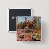 De Rozen van Heliogabalus (Oude Romeinse Luxe) Vierkante Button 5,1 Cm (Voorkant /achterkant)