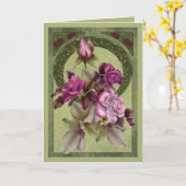 De Rozen van het art deco Kaart (Gele Bloem)