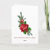 De Rozen van Kerstmis met Hulst en Sparren Feestdagen Kaart (Achterkant)