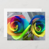 De rozenbriefkaart van de regenboog briefkaart (Voorkant / Achterkant)