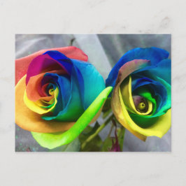 De rozenbriefkaart van de regenboog briefkaart