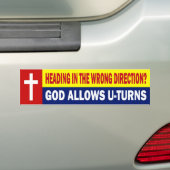 DE RUBRIEK IN DE KORTE RICHTING - GOD STAAT U TOE BUMPERSTICKER (Op auto)