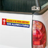 DE RUBRIEK IN DE KORTE RICHTING - GOD STAAT U TOE BUMPERSTICKER (Op Truck)