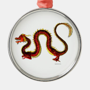 De Ruby Dragon Metalen Ornament