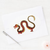 De Ruby Dragon Ovale Sticker (Envelop)