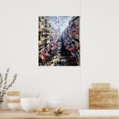 De Rue Montorgueil in Parijs Poster (Keuken)