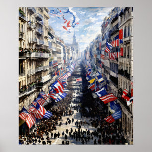 De Rue Montorgueil in Parijs Poster