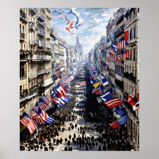 De Rue Montorgueil in Parijs Poster (Voorkant)