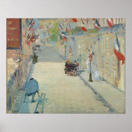 De Rue Mosnier met vlaggen van Manet - Poster