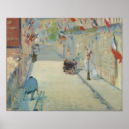 De Rue Mosnier met vlaggen van Manet - Poster (Voorkant)
