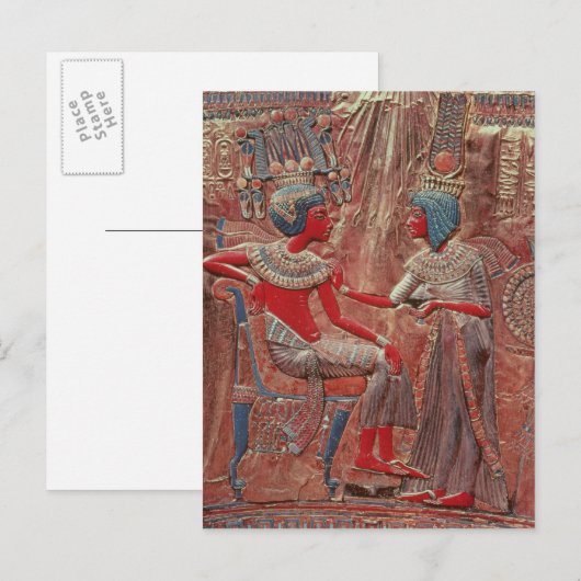 De rug van de troon van Tutankhamun Briefkaart (Voorkant / Achterkant)