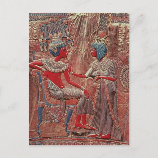 De rug van de troon van Tutankhamun Briefkaart (Voorkant)