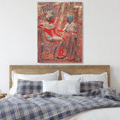 De rug van de troon van Tutankhamun Canvas Afdruk (Insitu (Slaapkamer))