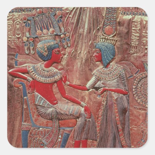 De rug van de troon van Tutankhamun Vierkante Sticker (Voorkant)