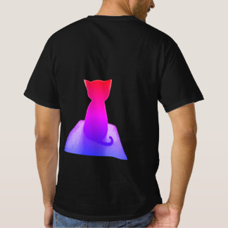 De rug van een neon kat t-shirt