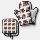 De Rugby Rant Oven Mitts Ovenwant & Pannenlap Set (Voorkant / Achterkant)