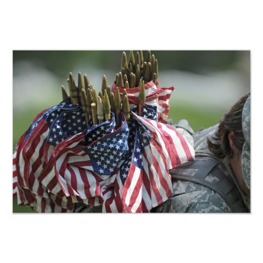 De rugzak van een soldaat van het leger foto afdruk (Voorkant)