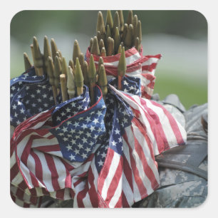 De rugzak van een soldaat van het leger vierkante sticker