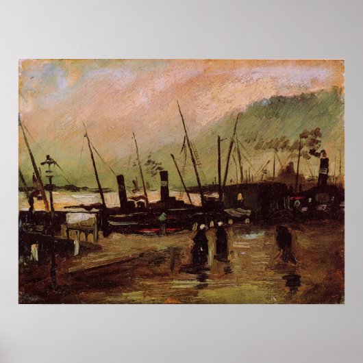 De Ruijterkade in Amsterdam door Vincent van Gogh Poster (Voorkant)