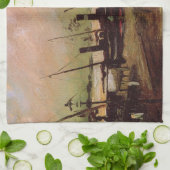 De Ruijterkade in Amsterdam door Vincent van Gogh Theedoek (Gevouwen)