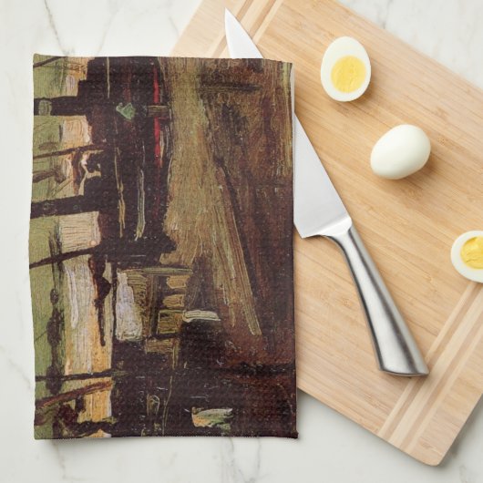 De Ruijterkade in Amsterdam door Vincent van Gogh Theedoek (Quarter Fold)