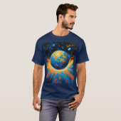 de ruimte bewogen door muziek t-shirt (Voorkant volledig)