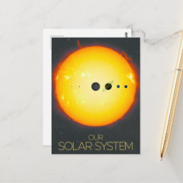De ruimte, het zonnestelsel, de zon en de planeten briefkaart