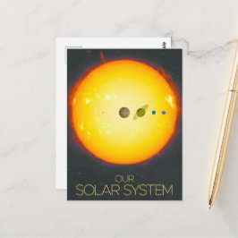 De ruimte, het zonnestelsel, de zon en de planeten briefkaart