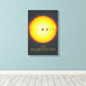 De ruimte, het zonnestelsel, de zon en de planeten canvas afdruk (Insitu (Houten vloer))