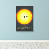 De ruimte, het zonnestelsel, de zon en de planeten canvas afdruk (Insitu (Houten vloer))