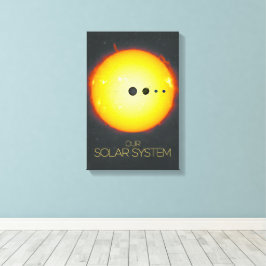 De ruimte, het zonnestelsel, de zon en de planeten canvas afdruk
