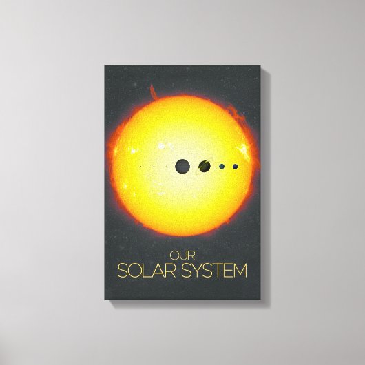 De ruimte, het zonnestelsel, de zon en de planeten canvas afdruk (Voorkant)