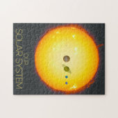 De ruimte, het zonnestelsel, de zon en de planeten legpuzzel (Horizontaal)